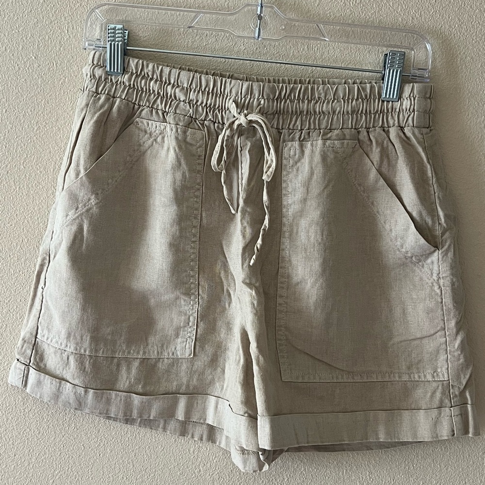 Women's Linen Tan Shorts